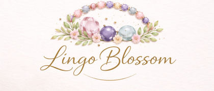 Logo Lingo Blossom z kamieniami szlachetnymi